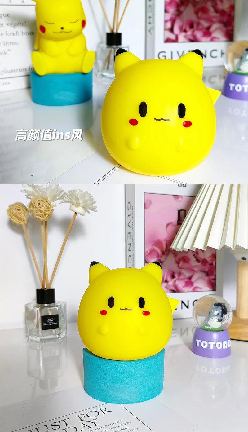 Pokemon Pikachu Night Light Glowing Anime Figures Toy Bedside Led Lamp with Box and Gift Bag Kawaii Children Birthday Gift